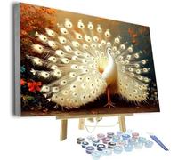 Pintar por Numeros Adultos Animal Pintura por Numeros niños Pavo Real DIY Paint by Numbers Principiantes, Kit Manualidades Adultos con 3 Pinceles e Pigmento Acrílico para Decor Hogar 90x120 0j-1160