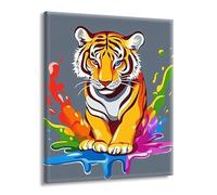 Pintar por Numeros Adultos Animal Tigre, Pintar por Numeros sin Marco, DIY Kit Pintura Creative para Manualidades Adultos con Pinceles y Pigmento, Cuadros Decoracion Hogar, Regalo 25x35cm L-g-138