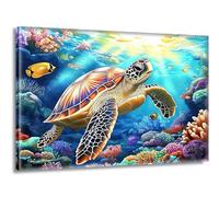 Pintar por Numeros Adultos Animal Tortuga marina, Pintar por Numeros sin Marco, DIY Kit Pintura Creative para Manualidades Adultos con Pinceles y Pigmento, Cuadros Decoracion Hogar 25x35cm L-g-184
