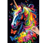 Pintar por Numeros Adultos Animales, Manualidades Adultos Unicornio Paint by Numbers Kits, Cuadros para Pintar por Numeros Kit con Pinceles y Pinturas Acrilicos, Decoración Hogar, 30x40cm, -7390