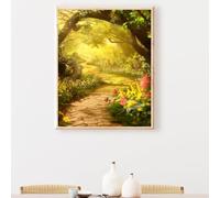 Pintar por Numeros Adultos áRbol Camino, Cuadros por Numeros Pigmento Acrílico, DIY Paint by Numbrs Kit Manualidades Adultos, Decor para el Hogar de pared, Regalo 30x40cm Sin Marco PjY5058 K-4