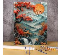 Pintar por Numeros Adultos,Árbol de la luna DIY Cuadros para Pintar por Numeros,Kit de Pintura al óleo de Lienzo,con Pinceles Pigmento Acrílico Paint by Numbers Hogar Decoración con Marco - 30x40cm
