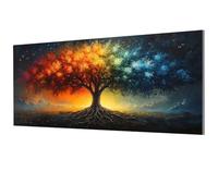 Pintar por Numeros Adultos áRbol De La Vida, Pintura por Numeros áRbol, Paint by Numbers con Pinceles y Pigmento Acrílico Kit Manualidades Adultos para Decoración Hogar 40x80cm Sin Marco Model-0244