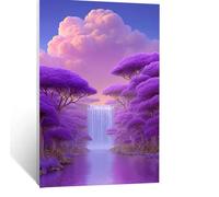 Pintar por Numeros Adultos Árbol Manualidades Adultos Cascada Lienzos para Pintar por Mumeros Niños 30x40 CM, Paint by Numbers Cuadros Decoracion Salon Modernos para Decoracion Hogar Regalo LSJ-8912