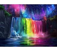 Pintar por Numeros Adultos, Arco Iris De Cascada, DIY Painting by Numbers Kits, Cuadros para Pintar Colorear por Numeros Pinturas Acrilicos Pinceles, Decoración Hogar Pared 40x50cm (Sin Marco) Q-658