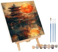 Pintar por Numeros Adultos Arquitectura, Cuadros para Pintar por Numeros RíO, DIY manualidades adultos Kit con Pinceles y Pigmento Acrílico, Paint by Numbers Adult para Decoración Hogar 20x30cm C-2840