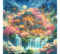 Pintar por Numeros Adultos, Arquitectura PaisajíStica Antigua, DIY Painting by Numbers Principiantes Kits, Cuadros para Pintar por Numeros Pinturas Acrilicos con Pinceles, 90x90cm Sin Marco WJY7-428