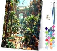 Pintar por Numeros Adultos Arquitectura, Pintar por Numeros áRbol, DIY Paint by Numbers Adult Kit con Pinceles, Paint by Numbers Para Cuadros Decoracion Salon Modernos Regalo 80x110cm S-4008