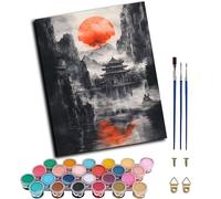 Pintar por Numeros Adultos Arquitectura, Pintar por Numeros con Marco Sol, DIY Paint by Numbers Adult Kit con Pinceles, Paint by Numbers Para Cuadros Decoracion Salon Modernos 50x70cm 8-5414