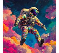 Pintar Por Numeros Adultos astronauta, Pintar Por Numeros NiñOs colorido, DIY Pintura Acrilica Manualidades Adultos Para Regalos Originales Para Mujer, Cuadros Decoracion Salon Modernos 60x60cm 3-961