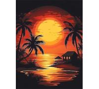 Pintar por Numeros Adultos, Atardecer abstracto Pintar por Numeros, Libros para Colorear Adulto, DIY Kit Manualidades Adultos, con 3- Pinceles, Decoracion Salon Modernos 60x80cm (Sin Marco) m5g-562