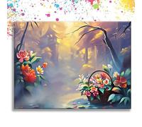 Pintar por Numeros Adultos Atardecer Arquitectura, Pintar por Numeros, Manualidades Adultos Kit Pintura, con 3 Pinceles y Pigmento Acrílico, Decoración Hogar, Regalo Mujer 50x70cm (Sin Marco) z1s-226