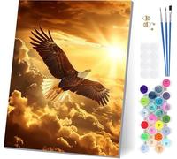 Pintar por Numeros Adultos Atardecer, Pintar por Numeros áGuila, DIY Manualidades Adultos, Paint by Numbers Adult Kit con Pinturas Acrílicas y Pinceles, para Decoración Hogar Regalo 100x135cm 1-4359