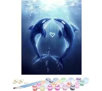 Pintar por Numeros Adultos Ballena Cuadros para Pintar por Numeros Amar Kit Manualidades Adultos Paint by Numbers Adult DIY Lienzos Pintura Kit Para Decoración Del Hogar Sin Marco 70x100cm 4-218BH