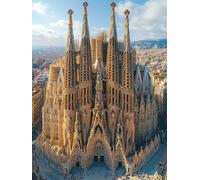 Pintar por Numeros Adultos Barcelona Paint by Numbers Adult Santa Iglesia Cuadros para Pintar por Numeros DIY Lienzos Pintura Kit Manualidades Adultos Para Decoración Hogar 30x40cm Sin Marco C-6215