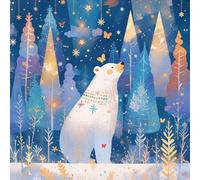 Pintar Por Numeros Adultos Blanca, Pintar Por Numeros NiñOs oso, DIY Pintura Acrilica Manualidades Adultos Set Para Regalos Originales Para Mujer, Cuadros Decoracion Salon Modernos 80x80cm 3-59