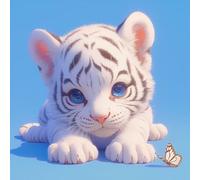 Pintar Por Numeros Adultos Blanca, Pintar Por Numeros NiñOs tigre, DIY Pintura Acrilica Manualidades Adultos Set Para Regalos Originales Para Mujer, Cuadros Decoracion Salon Modernos 25x25cm 3-43