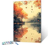 Pintar por Numeros Adultos Bosque Pintar por Numeros RíO, DIY Kit Manualidades Adultos con 3 Pinceles y Pigmento Acrílico, Paint by Numbers Adult para Decoracion Hogar, Regalo Mujer 50x65cm 7-4647