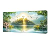 Pintar por Numeros Adultos Bosque Sagrado, Pintar por Numeros, DIY Paint by Numbers Pintura Acrilica Kit, Manualidades Adultos Creart Regalo, Cuadros Decoracion Salon Modernos 20x40cm (Sin Marco) FZ44