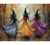 Pintar por Numeros Adultos Bruja Pintar por Numeros Niños 6 Años, DIY Manualidades Paint by Numbers Otoño, Kit de Pintura con Pinceles y Pigmento Acrílico, Decoración del Hogar Regalo 60x90cm Y2-764