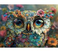 Pintar por Numeros Adultos, Búho Kit de Pintar por Números para Principiante al óleo de Lienzo, Pintura Acrilica Manualidades Adultos, Flor Paint by Number Kits, Regalos Decorar Hogar 60x80 cm O-2056