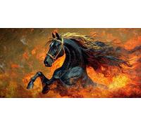 Pintar por Numeros Adultos, Caballo de fuego Pintura por Numeros Kit, DIY Paint by Numbers, con 3 Pinceles y Pigmento Acrílico, para Decoración del Hogar, Regalos femeninos, Sin Marco - 60x30cm s-419