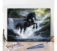 Pintar por Numeros Adultos Caballo Pintar por Numeros Caer Paint by Numbers Manualidades Adultos DIY Colores Lienzos Kit de Pintura al Óleo con Pinceles y Acrilicos para Hogar Decor 35x45cm Y3-284