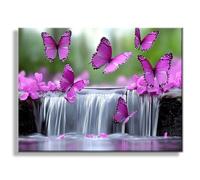 Pintar por Numeros Adultos Caer Mariposa, Pintar por Numeros, DIY Kit Cuadros para 3- Pinceles, Libros para Colorear Adulto, Manualidades Adultos, Decoración Hogar Regalo de Pared 80x100cm Q3S-91