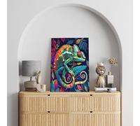 Pintar por Numeros Adultos, Camaleón Pintar por Numeros, Lienzo de Pintura por Números Para Niños o Adultos Principiantes, con Pinceles y Pinturas Acrílicas sin Marco Para Interior Decor 30x40 cm L-19