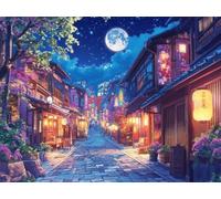 Pintar por Numeros Adultos, Camino A La Luna, DIY Painting by Numbers Kits, Cuadros para Pintar Colorear por Numeros Pinturas Acrilicos con Pinceles, Decoración Hogar Pared 90x120cm (Sin Marco) Q-120