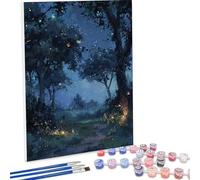 Pintar por Numeros Adultos Camino Bosque, Cuadros por Numeros Pigmento Acrílico, DIY Paint by Number Kit Manualidades Adultos, Decor para el Hogar de pared, Regalo 50x70CM, Sin Marco PjY1022 7-0