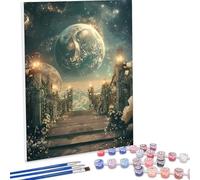 Pintar por Numeros Adultos Camino Esfera, Cuadros por Numeros Pigmento Acrílico, DIY Paint by Number Kit Manualidades Adultos, Decor para el Hogar de pared, Regalo 40 x 50cm, Sin Marco PjY2796 5-I