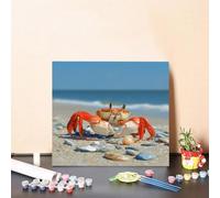 Pintar por Numeros Adultos Cangrejo Pintar por Numeros OcéAno Paint by Numbers, DIY Manualidades Adulto, Kit de Peinture sur Toile Couleur con Accesorios, Decoración Del Hogar 60x60cm Sin Marco D-79AO