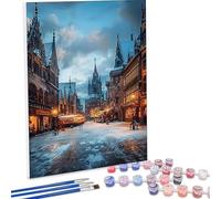 Pintar por Numeros Adultos Casa Arquitectura, Cuadros por Numeros Pigmento Acrílico, DIY Paint by Number Kit Manualidades Adultos, Decor para el Hogar de pared, Regalo 100 x 135 cm PjY7766 X-6