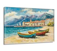 Pintar por Numeros Adultos Casas Bote, Pintar por Numeros sin Marco, DIY Kit Pintura Creative para Manualidades Adultos con Pinceles y Pigmento, Cuadros Decoracion Hogar, Regalo Mujer 70x90cm L-g-352