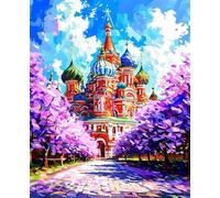 Pintar por Numeros Adultos Catedral De San Basilio Pintura por Numeros Paisaje, Kit de Pintura al óleo de Lienzo DIY para con Pinceles y Pigmento, Manualidades Adultos, Decoracion Hogar 40x50cm 3-98