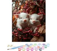 Pintar por Numeros Adultos Cerdo Cuadros para Pintar por Numeros Animal Kit Manualidades Adultos Paint by Numbers Adult DIY Lienzos Pintura Kit Para Decoración Del Hogar Sin Marco 80x120cm M-K12TB