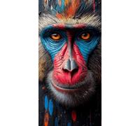 Pintar por Numeros Adultos ChimpancéS Pintar por Numeros Animal Manualidades Adultos Paint by Numbers DIY Color Lienzo Pintura Arte Kit Con Accesorios Para Decoración Hogar 40x80cm Sin Marco 8-603Y64