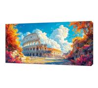 Pintar por Numeros Adultos Cielo Coliseo DIY Paint by Numbers Kits Colorear por Numeros Adultos, con Pinceles Lienzo Colores Acrílicos, Decoracion Hogar, Regalo Mujer (Sin Marco) 60x120cm zy-159