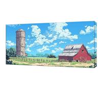 Pintar por Numeros Adultos Cielo Granja, Pintar por Numeros, DIY Paint by Numbers Pintura Acrilica Kit, Manualidades Adultos Creart Regalo, Cuadros Decoracion Salon Modernos 20x40cm (Sin Marco) FZ-477