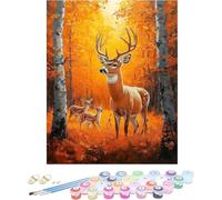 Pintar por Numeros Adultos Ciervo Cuadros para Pintar por Numeros OtoñO Kit Manualidades Adultos Paint by Numbers Adult DIY Lienzos Pintura Kit Para Decoración Del Hogar Sin Marco 80x120cm V-X621Y