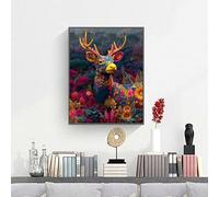 Pintar Por Números Adultos Ciervo Flor, DIY Pintura por Números Kit para Principiantes y Niños Edades 8-12, con Pinceles Pintura Acrilica Manualidades Decor Hogar Pared 90 x 120 cm PjY9961 N-U