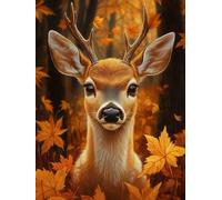 Pintar por Numeros Adultos Ciervo Paint by Numbers Adult Hojas CaíDas Cuadros para Pintar por Numeros DIY Lienzos Pintura Kit Manualidades Adultos Para Decoración Del Hogar 70x100cm Sin Marco L-4451