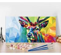 Pintar por Numeros Adultos Ciervo Pintar por Numeros Abstracto Paint by Numbers Adult DIY Colorido Lienzo Pintura Arte Kit Manualidades Adultos Para Decoración Del Hogar Sin Marco 50x100cm D-PZ51