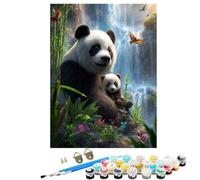 Pintar por Numeros Adultos con Bastidor, DIY Pintura por Numeros Kit, Animal Panda Paint by Numbers Accesorios 3 Pinceles y 36 Pintura Acrílica, para Decoración Hogar Mujer Regalo 100x135cm SYLDK582
