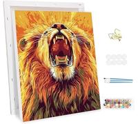 Pintar por Numeros Adultos con Marco, Animales Paint by Number Kits, con Pinceles y Pigmento Acrílico, DIY Paisajes Pintura al óleo Colorear Lienzo Manualidades, Decoración del Hogar 30x40cm -47572