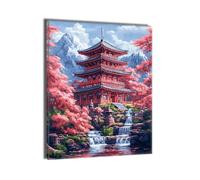 Pintar por Numeros Adultos con Marco Caer Casas Pintar por Numeros, Kit Creativo Manualidades Pintura al óleo con Pinceles Pigmento Acrílico, para Navidad Halloween Home Decoration 40x50cm J-y--1380