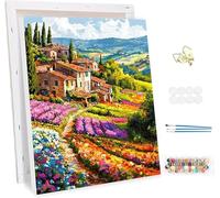 Pintar por Numeros Adultos con Marco, Casa Paint by Number Kits, con Pinceles y Pigmento Acrílico, DIY Paisajes Pintura al óleo Colorear Lienzo Manualidades, Decoración del Hogar 100x120cm -47514