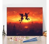 Pintar por Numeros Adultos Con Marco Ciudad Cuadros para Pintar por Numeros Amar Paint by Numbers, DIY Kit Manualidades Adultos Colorido Lienzos Pintura Para Decoracion Hogar 60x40cm 2-8D576