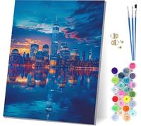 Pintar por Numeros Adultos con Marco Ciudad, Cuadros para Pintar por Numeros Paisaje, DIY Manualidades Adultos, Paint by Numbers Adult Kit con Pinturas Acrílicas y Pinceles, Regalo 100x135cm Z-8003